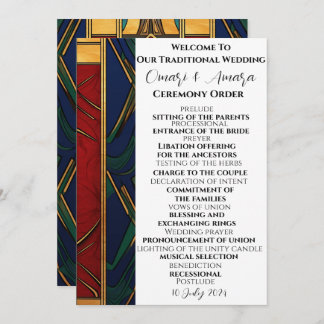 African Traditional Wedding Program Holiday Card