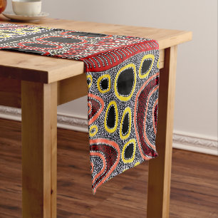 African Tribal Abstract Art Short Table Runner