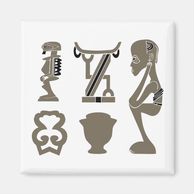 african tribal abstract portrait magnet (Front)