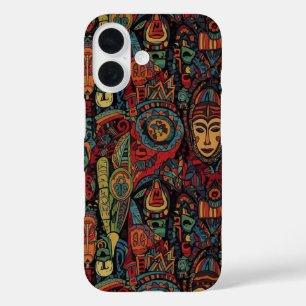 AFRICAN TRIBAL ART DESIGN iPhone 16 CASE