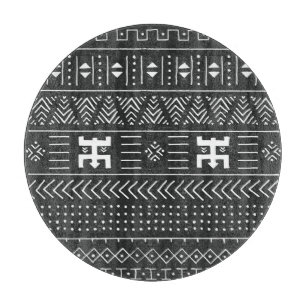 African Tribal Art: Geometric Black & White Cutting Board