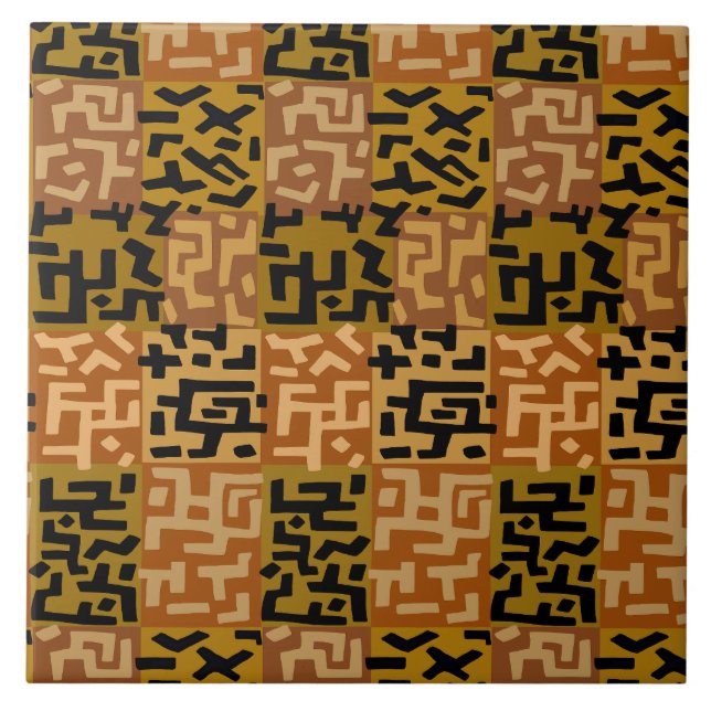 African Tribal BaKuba Tile (Front)