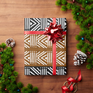 African Tribal Bogolan Mud Cloth Wrapping Paper