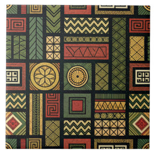 African Tribal Ceramic Tile