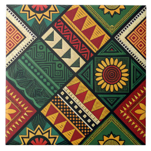 African Tribal Ceramic Tile