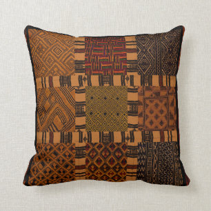 African Tribal Collage Pillow Cushion