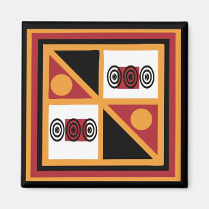 African tribal colored geometry pattern magnet