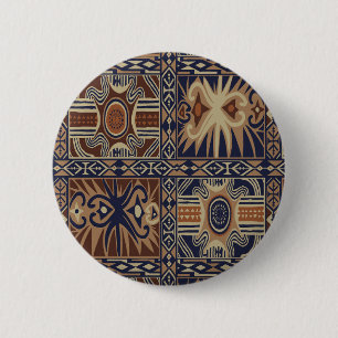 African Tribal Contemporary Collage 6 Cm Round Badge