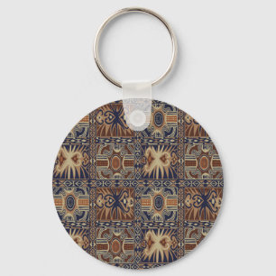 African Tribal Contemporary Collage Key Ring