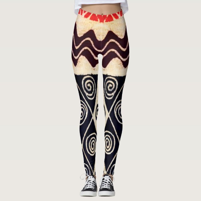African Tribal Crazy Aerobic Leggings (Front)