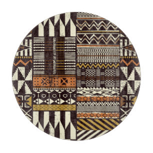 African tribal fabric, abstract vintage. cutting board