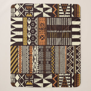 African tribal fabric, abstract vintage. sherpa blanket