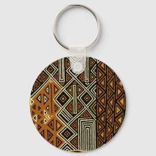 African Tribal Kuba Design Key Ring