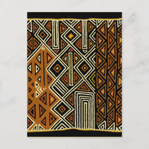 African Tribal Kuba Design Postcard