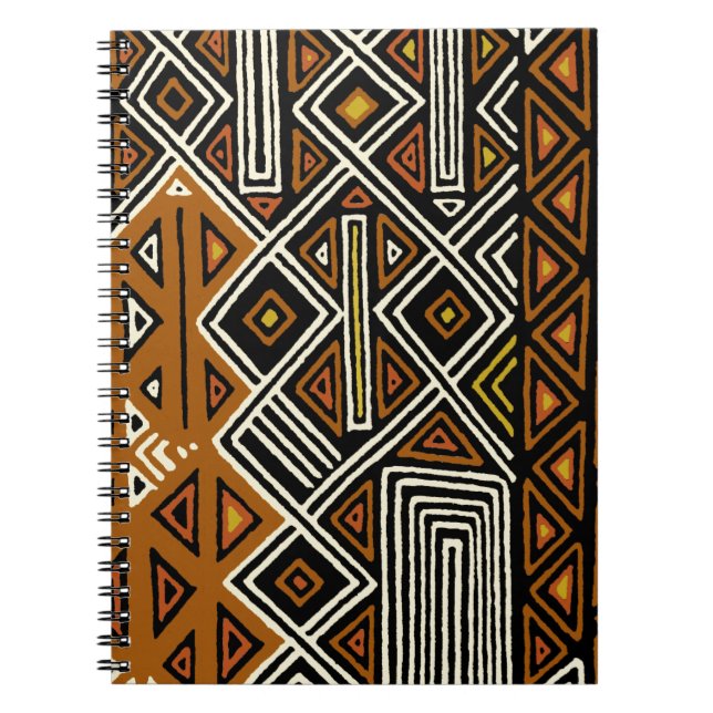African Tribal Kuba Design Spiral Notebook (Front)