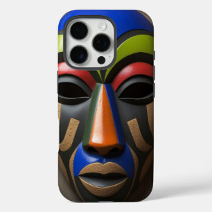 African Tribal  Mask Geometric Symbolism iPhone 16 Pro Case