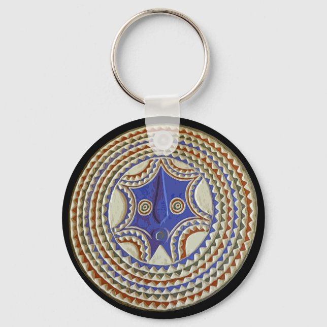 African Tribal Mask Key Ring (Front)