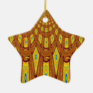 African Tribal Motif Ceramic Tree Decoration