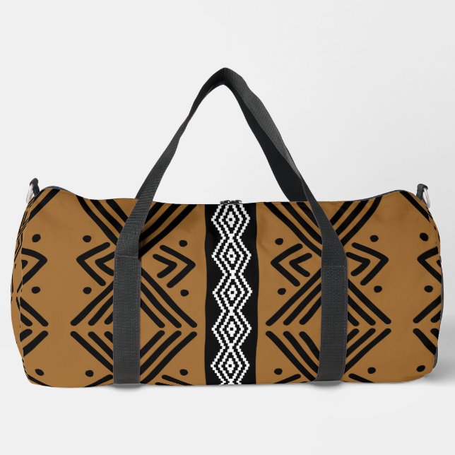 African Tribal mud cloth inspired duffel bag (Front)