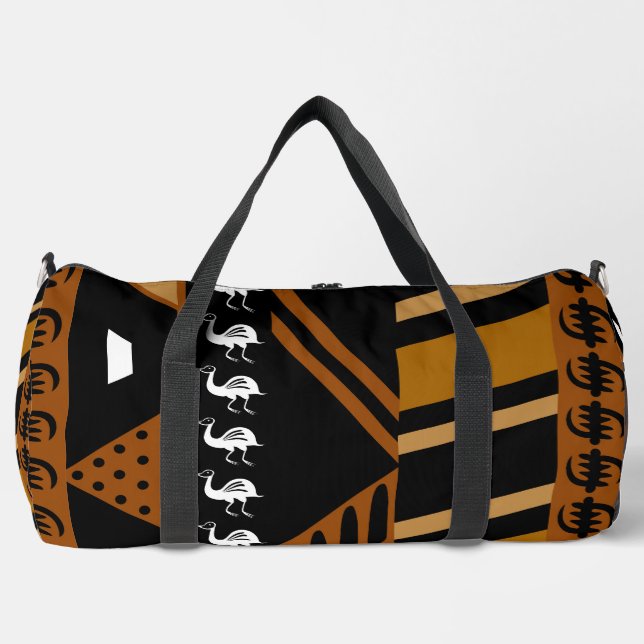 African Tribal mud cloth inspired duffel bag (Front)