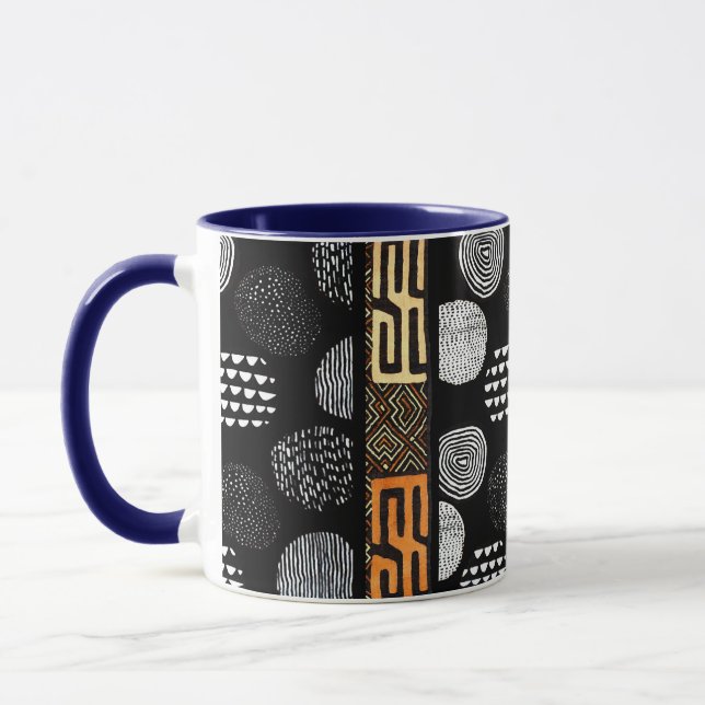 African Tribal Mud Cloth Pattern Mug (Left)