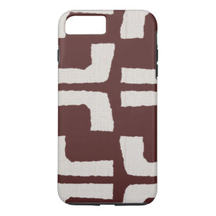 African Tribal Mudcloth White Red Linen Look Case-Mate iPhone Case