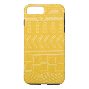 African Tribal Mudcloth Yellow Leather Look Case-Mate iPhone Case