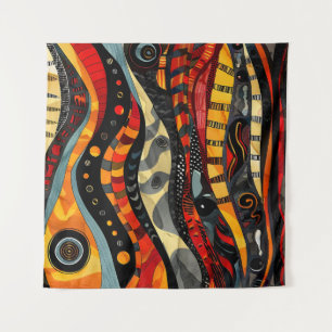 African Tribal Pattern Art Tapestry