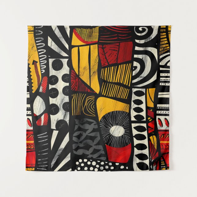 African Tribal Pattern Art Tapestry (Front)