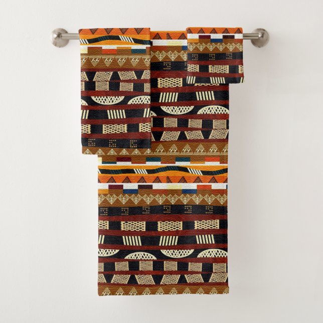 African Tribal Pattern  Bath Towel Set (Insitu)
