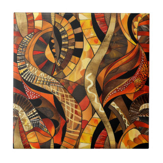 African Tribal Pattern Ceramic Tile