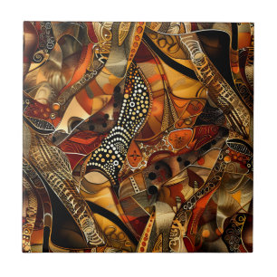 African Tribal Pattern Ceramic Tile