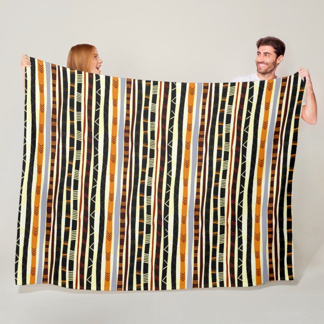 African Tribal Pattern  Fleece Blanket (In Situ)