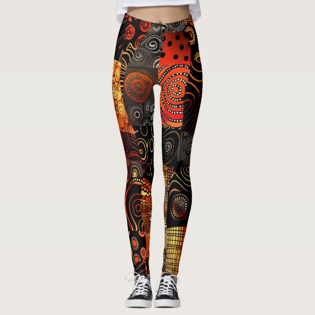African Tribal Pattern Leggings (Front)