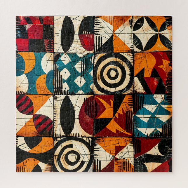 African Tribal Pattern Puzzle (Vertical)