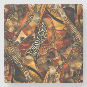 African Tribal Pattern Stone Coaster