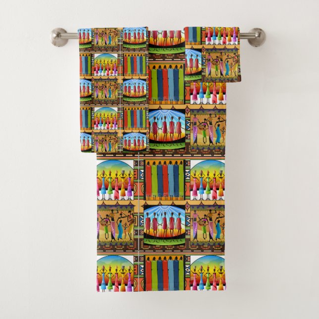 African Tribal pattern towel set (Insitu)