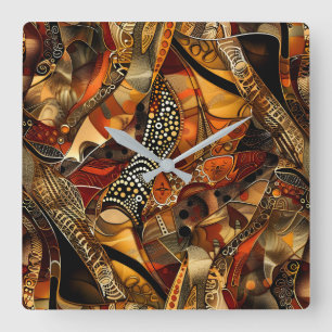African Tribal Pattern Wall Clock