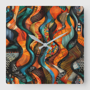 African Tribal Pattern Wall Clock