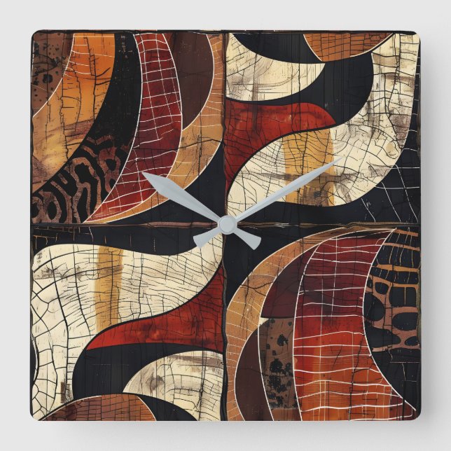 African Tribal Pattern Wall Clock (Front)