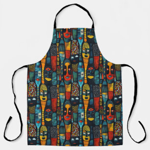 African tribal pattern with idols. apron
