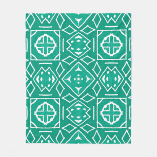 African Tribal Print Ikat Pattern Fleece Blanket