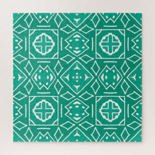 African Tribal Print Ikat Pattern Jigsaw Puzzle