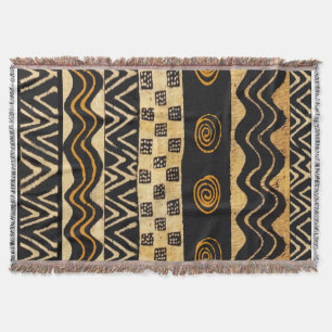 African Tribal Shaman Design Throw Blanket