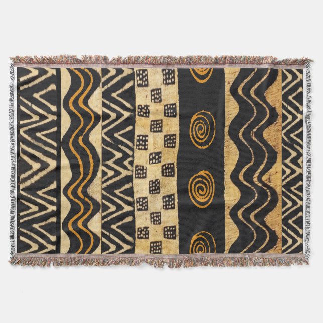 African Tribal Shaman Design Throw Blanket (Front)