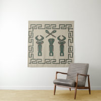 African tribal silhouette abstract face art