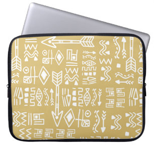 African Tribal Stripes: Bohemian Egyptian Seamless Laptop Sleeve