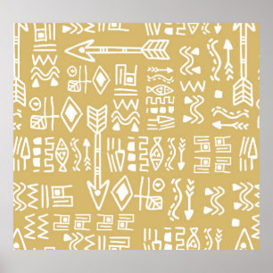 African Tribal Stripes: Bohemian Egyptian Seamless Poster