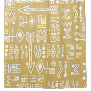 African Tribal Stripes: Bohemian Egyptian Seamless Shower Curtain