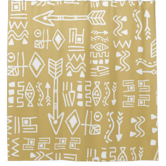 African Tribal Stripes: Bohemian Egyptian Seamless Shower Curtain